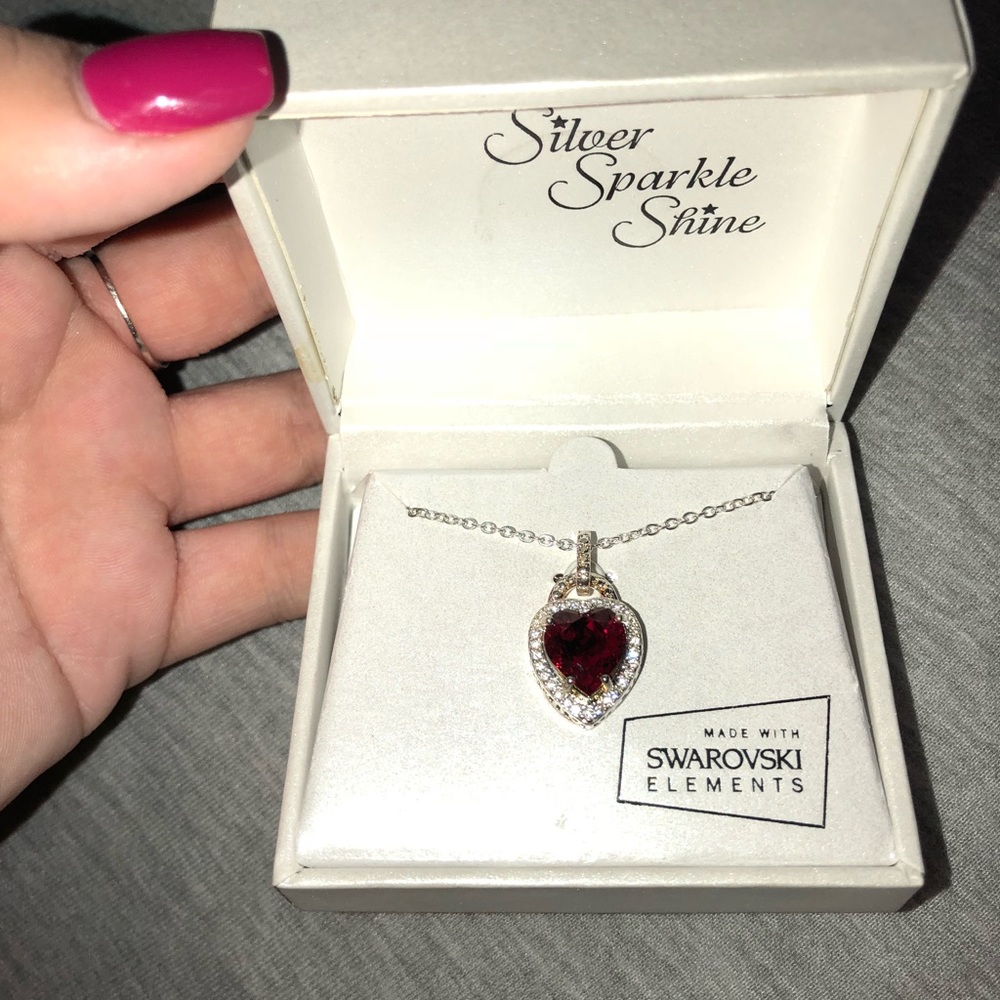 silver ruby necklace